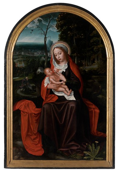 Resten på flyget till Egypten (olja på panel) av Ambrosius Benson