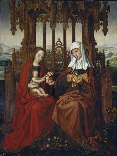 Jungfrun och barnet med Saint Anne, ca 1528 av Ambrosius Benson