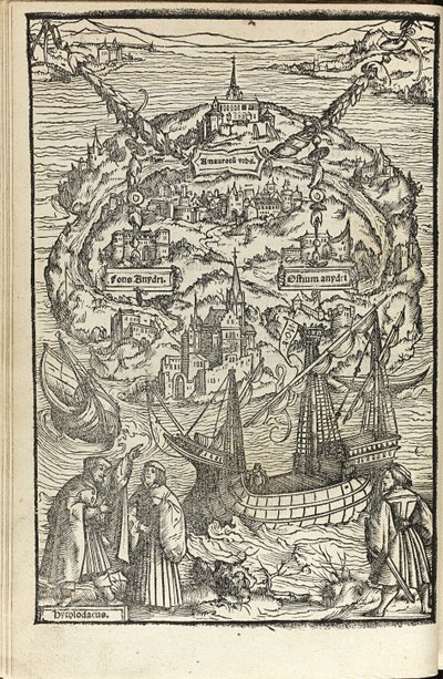 Utopia av Thomas More, 1518 av Ambrosius Holbein
