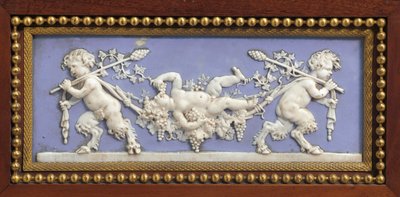 Panel från en Napoleon III-konsol, på Jacobs sätt, av Maison Millet, Paris, ca 1865 (ormolu-monterade jaspisgods, mahogny och intarsia) (detalj från 362841) av Ambrosius the Elder Bosschaert
