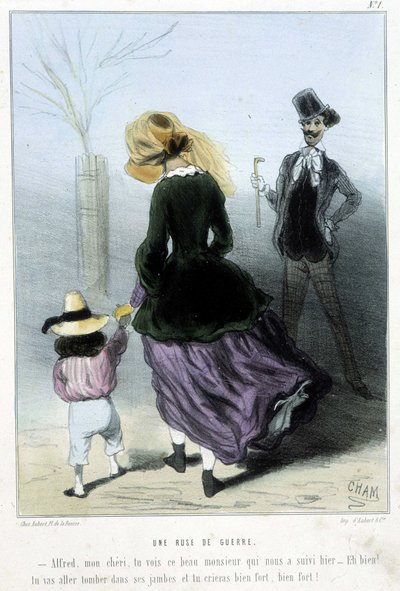 En krigslist - i "" Madeleines"" av Cham, v.1870-1880 av Amédée de Noé
