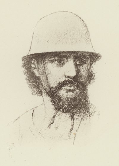 Bronzealderhjelm (litho) sved av Amedee (after) Forestier