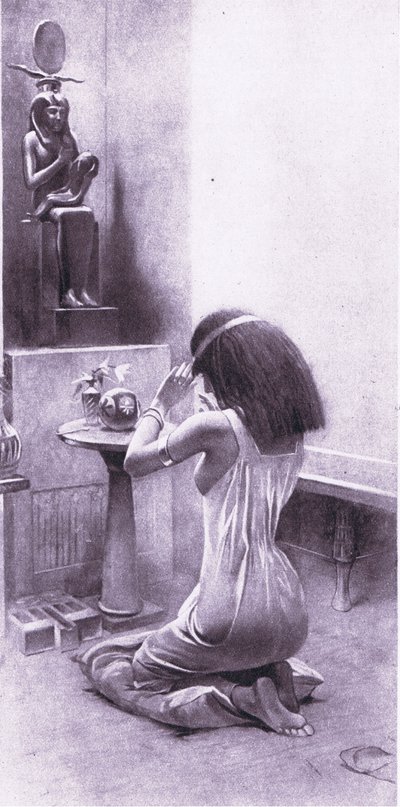 En egyptisk kvinna vid sina andakter, 1925 av Amedee Forestier