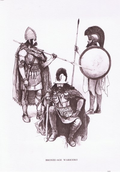 Bronsålderskrigare, illustration från The Roman Soldier
