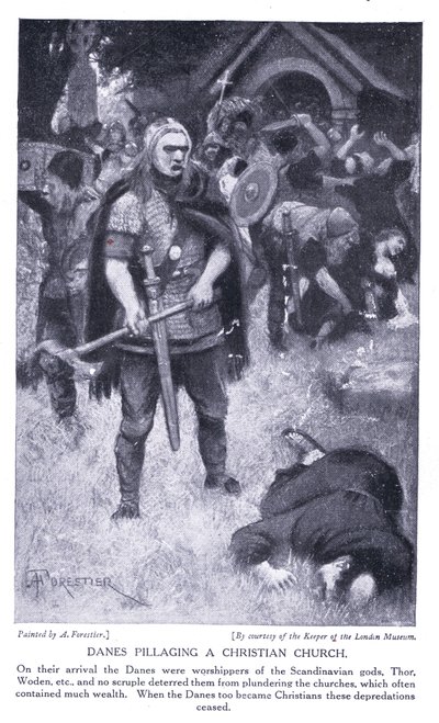 Danskar plundrar en kristen kyrka, 1920-talet av Amedee Forestier