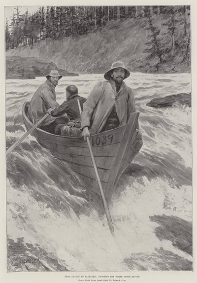 Från Euston till Klondike, skjuta White-Horse Rapids av Amedee Forestier