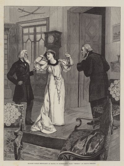 Madame Sarah Bernhardt som Magda i Sudermanns pjäs Heimat, på Dalys teater av Amedee Forestier