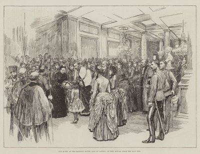 Drottningen på Mansion House, City of London, på hennes återkomst från East End av Amedee Forestier