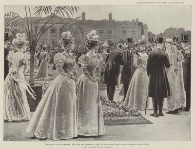 Det kungliga besöket på Irland, hertigen och hertiginnan av York vid trädgårdsfesten på Viceregal Lodge, Dublin av Amedee Forestier