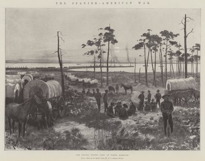 Det spansk-amerikanska kriget, USA:s läger i Tampa Harbour av Amedee Forestier