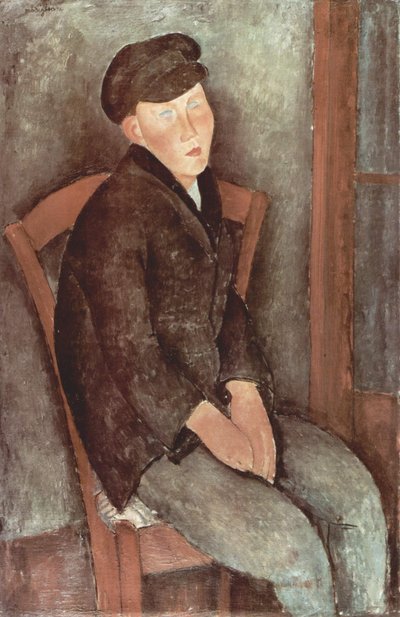 Tyska: Sittande pojke med hatt av Amedeo Modigliani
