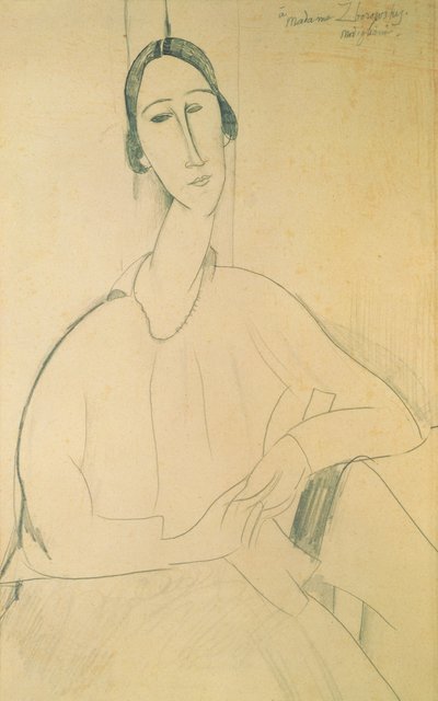 Hanka Zborowska, ca 1917 (krita på papper) av Amedeo Modigliani