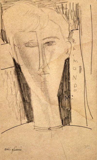 Huvud - Raimondo av Amedeo Modigliani