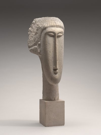Kvinnohuvud, ca 1910-1911 (kalksten) av Amedeo Modigliani