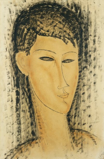 Chef för en ung kvinna; Chef för en ung kvinna, 1914 av Amedeo Modigliani