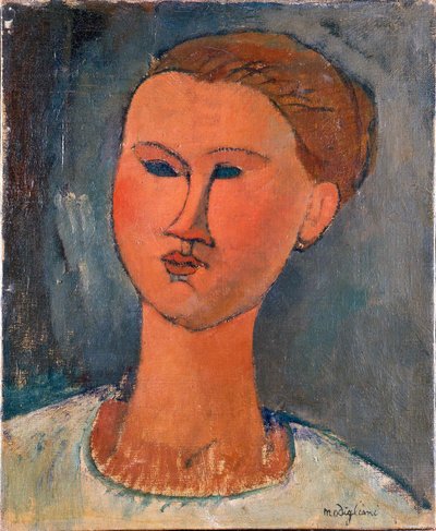 Huvud av en ung kvinna av Amedeo Modigliani