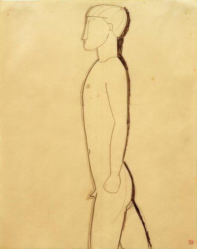 Man i profil av Amedeo Modigliani