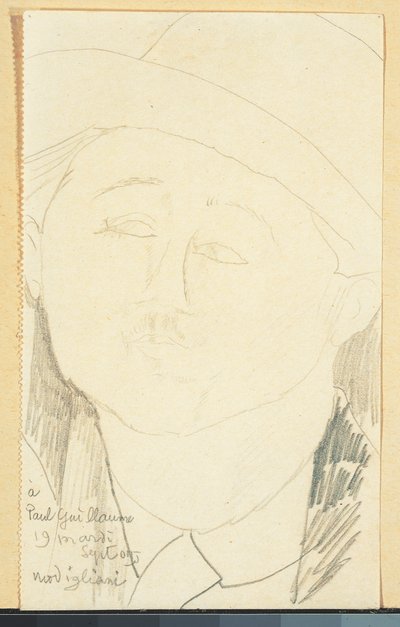 Porträtt av Paul Guillaume, ca 1916 (penna på papper) av Amedeo Modigliani