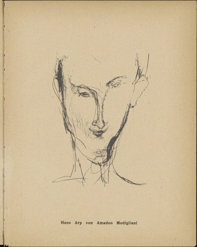 Porträtt av Hans Arp 1886-1966, 1916. av Amedeo Modigliani
