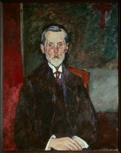 Porträtt av Jean Baptiste Alexandre vid krucifixet målning av Amedeo Modigliani (1884-1920) av Amedeo Modigliani