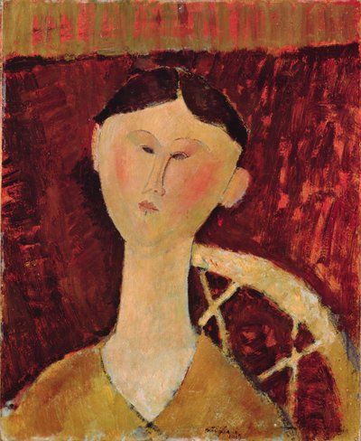 Porträtt av Mrs Hastings, 1915 (olja på kartong) av Amedeo Modigliani