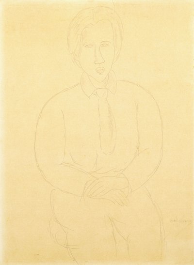 Porträtt av Soutine sittande, 1917 av Amedeo Modigliani