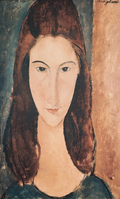 Porträtt av en ung flicka (olja på duk) av Amedeo Modigliani