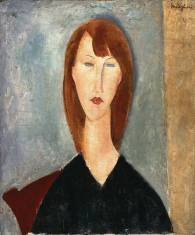 Porträtt av en okänd modell (olja på duk) av Amedeo Modigliani