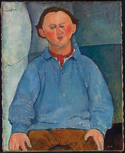 Porträtt av skulptören Oscar Miestchaninoff, 1916 av Amedeo Modigliani
