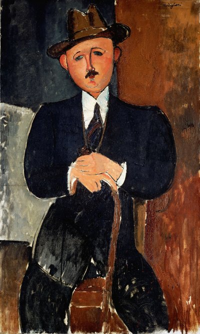 Sittande man av Amedeo Modigliani