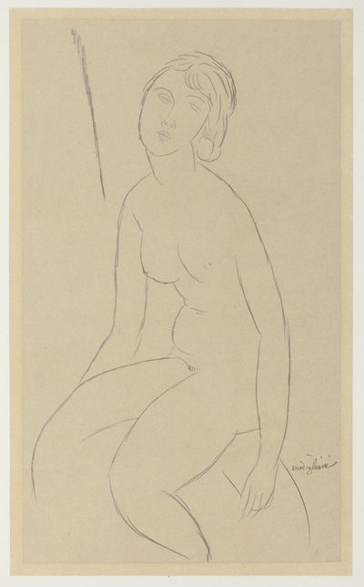 Sittande naken av Amedeo Modigliani