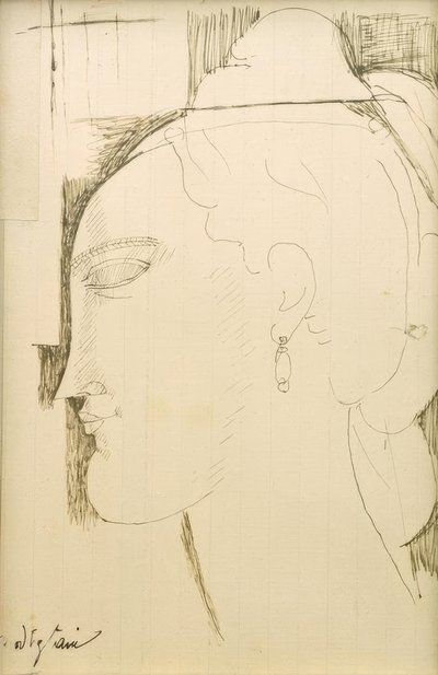 Huvudet av en kvinna av Amedeo Modigliani