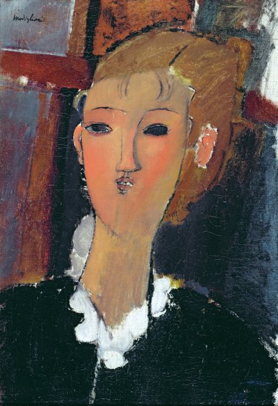 Ung kvinna i en liten ruff av Amedeo Modigliani