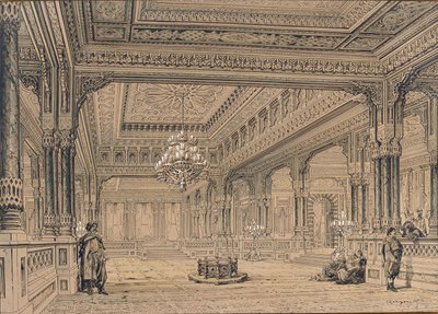 Interiör av Ciragan-palatset i Istanbul, 1872. av Amedeo Preziosi
