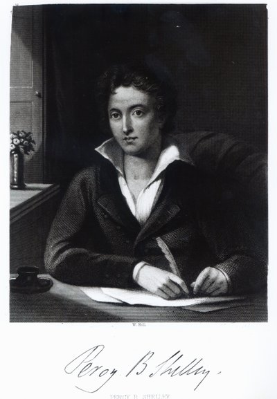 Percy Bysshe Shelley, graverad av William Holl av Amelia Curran