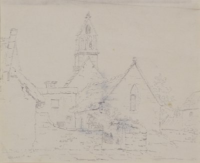 Ruinerad kyrka, ca 1803 (penna) av Amelia Long