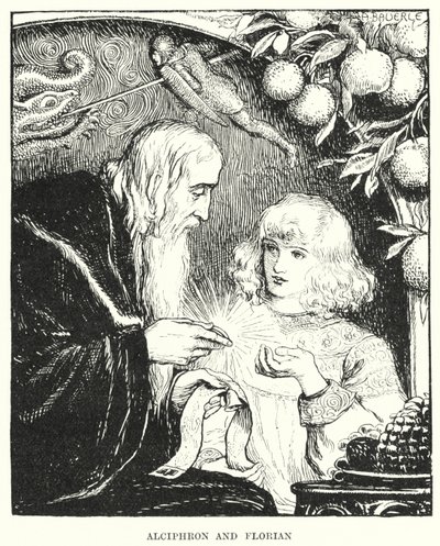 Alciphron och Florian (gravyr) av Amelia M. (attr.to) Bowerley or Bauerle