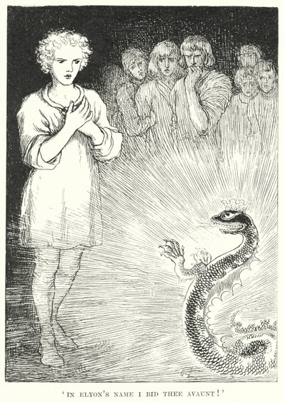 "I Elyons namn bjuder jag dig på avaunt! (gravyr) av Amelia M. (attr.to) Bowerley or Bauerle