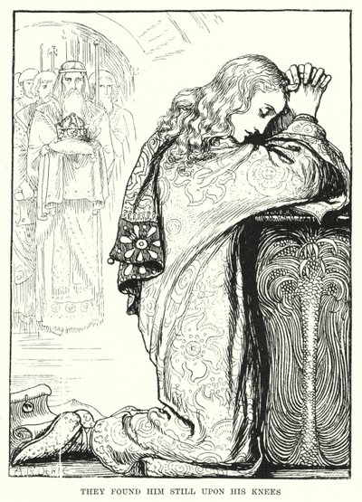 De hittade honom fortfarande på knäna (gravyr) av Amelia M. (attr.to) Bowerley or Bauerle