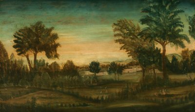 Landskap med byggnader av American 18th Century