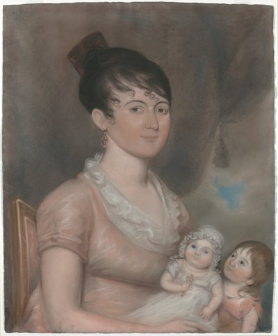 Anna Margaret Blake och hennes två barn av American 19th Century