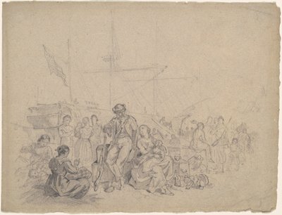 Docksidescen av American 19th Century