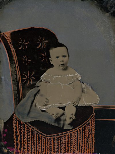 Porträtt av en baby av American 19th Century