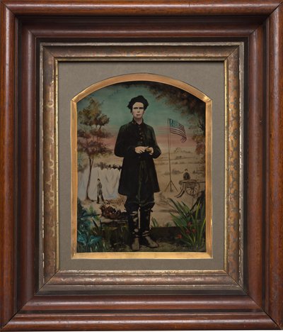 Porträtt av en inbördeskrigssoldat av American 19th Century