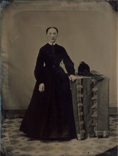Porträtt av en änka från inbördeskriget av American 19th Century