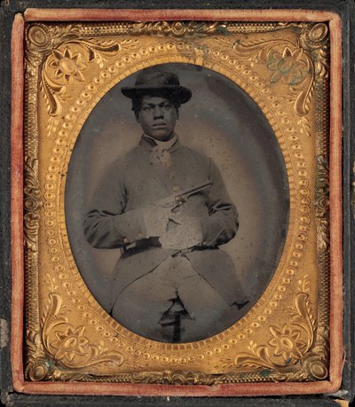 Porträtt av en USCT privat av American 19th Century