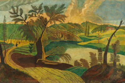 Stiliserat landskap av American 19th Century