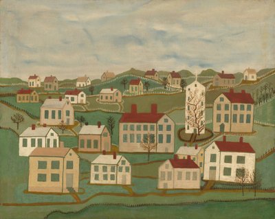 Tjugotvå hus och en kyrka av American 19th Century