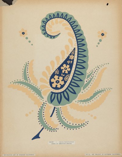 Tidig kalifornisk kjol från portföljen "Decorative Art of Spanish California" av American 20th Century