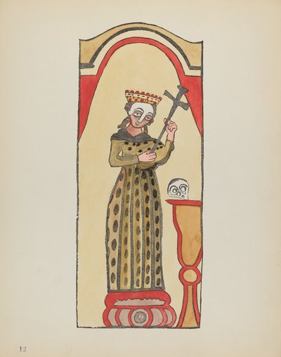 Plåt 12: Saint Rita: Från portföljen "Spanska kolonialdesigner i New Mexico" av American 20th Century